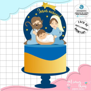 Arquivo Corte : Topo de Bolo Natal Presépio Cute 164