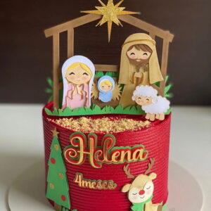 Arquivo Corte : Topo de Bolo Natal Presépio Cute 170