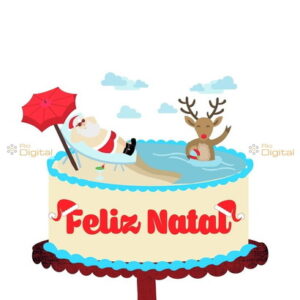 Arquivo Corte Topo de Bolo Natal Studio #5794