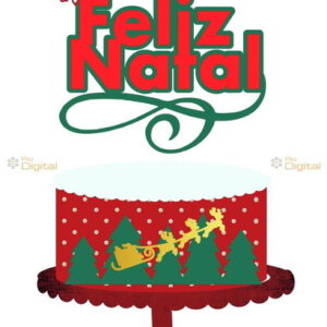 Arquivo Corte Topo de Bolo Natal Studio #5809