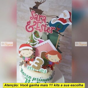 Arquivo Corte Topo de Bolo Natal Studio (camadas) #5752