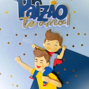 Arquivo Corte: Topo de Bolo Pai e Filho Dia Dia dos Pais 069