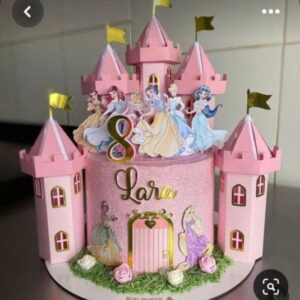 Arquivo Corte Topo de Bolo Princesas Castelo 3d #16571