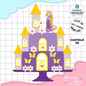 Arquivo Corte: Topo de Bolo Rapunzel 006