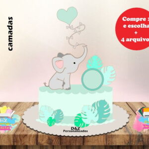 Arquivo Corte - Topo Elefantinho #01 (camadas) Cod-1091