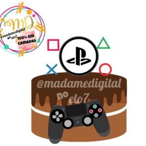 Kit com 5 arquivos de corte:01-PLAYSTATION TOPO (CAMADAS)