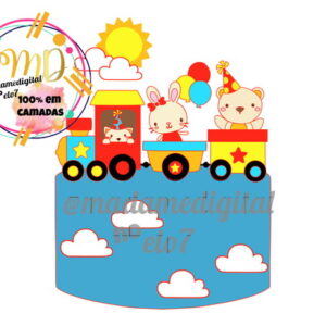 Kit com 5 arquivos de corte:01-TRENZINHO TOPO (CAMADAS)