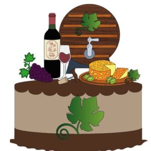 Kit com 5 arquivos de corte 01-VINHO TOPO DE BOLO EM CAMADAS