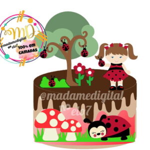 Kit com 5 arquivos de corte: 02-JOANINHA TOPO camadas