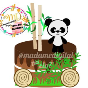 Kit com 5 arquivos de corte: 03-PANDA TOPO DE BOLO (camadas)