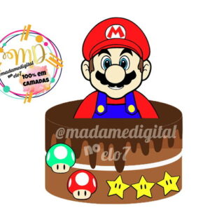 Kit com 5 arquivos de corte: 03-SUPER MARIO TOPO (CAMADAS)