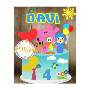 Kit com 5 arquivos de corte 04-POCOYO TOPO DE BOLO CAMADAS
