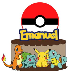 Kit com 5 arquivos de corte 05-POKEMON TOPO DE BOLO CAMADAS
