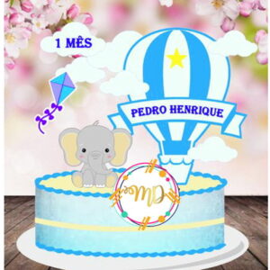 Kit com 5 arquivos de corte: 07-ELEFANTE TOPO CAMADAS