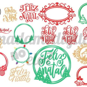 Kit com 5 arquivos de corte: 11-NATAL TOPO DE BOLO
