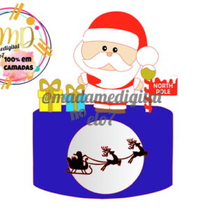 Kit com 5 arquivos de corte: 20-NATAL TOPO DE BOLO (camadas)