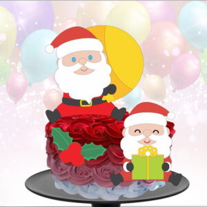 Kit com 5 arquivos de corte 44-NATAL TOPO DE BOLO CAMADAS