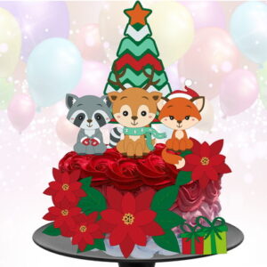 Kit com 5 arquivos de corte 59-NATAL TOPO DE BOLO CAMADAS