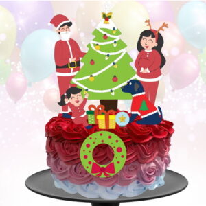 Kit com 5 arquivos de corte 62-NATAL TOPO DE BOLO CAMADAS