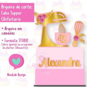 Arquivo de Corte: Cake topper Confeitaria