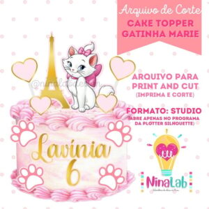 Arquivo de corte: CAKE TOPPER - GATINHA MARIE