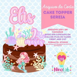Arquivo de corte: CAKE TOPPER - SEREIA