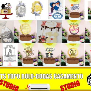 Arquivo de Corte Combo Topo de Bolo Bodas de Casamento Studi