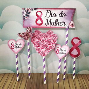Arquivo de Corte Dia da Mulher CI Topo de Bolo 01 Studio/PDF