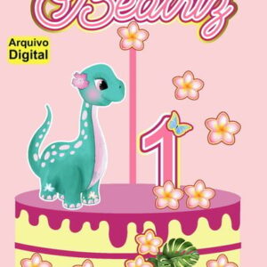 Arquivo de Corte Dinossauro Baby Menina Rosa - Cod015