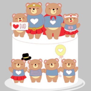 Arquivo De Corte Em Camadas Topo Bolo Família Urso Super Her