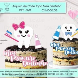 Arquivo de Corte Festa Topo de Bolo Meu Primeiro Dentinho
