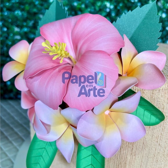 Arquivo de Corte Flores Realistas/ Hibisco e Pluméria