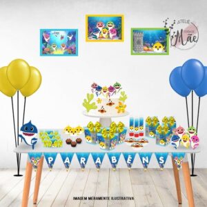Arquivo de Corte Kit Festa Pronta Baby Shark 12 - Studio/PDF
