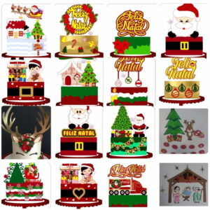 Arquivo de corte kit topo de bolo natal