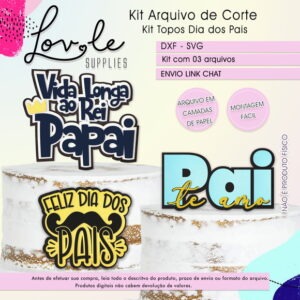 Arquivo de Corte Kit Topos de Bolo Dia dos Pais