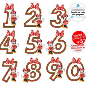Arquivo De Corte Números Shaker Minnie