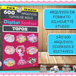 Arquivo de Corte Pack Kit 600 Topos de Bolo Diversos 3d