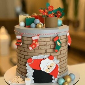 Arquivo De Corte - Topo De Bolo Papai Noel Chaminé