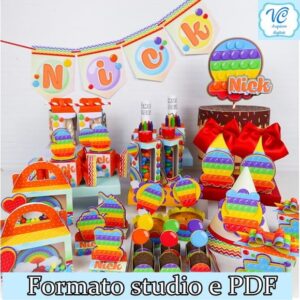 Arquivo de corte Pop It Fidget Toys Cores vivas -COD 542