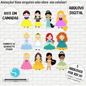 Arquivo de Corte Princesas da Disney Cut em Camadas #805