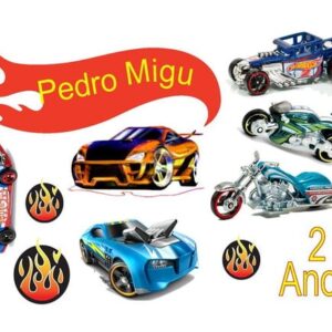 Arquivo de Corte Silhouette : Topo de Bolo Hot Wheels.