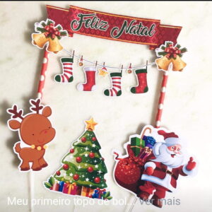 Arquivo de corte Silhouette topo de bolo NATAL Prime 07