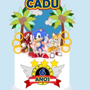 Arquivo de Corte - Topo de bolo Sonic 1