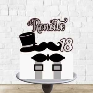 Arquivo de Corte Topo 18 Anos Bigode Chapeu e Gravata