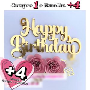 Arquivo de Corte Topo 5-happy Birthday - Studio e Svg