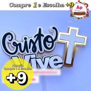 Arquivo de Corte Topo 9 - Cristo Vive - Studio e Svg