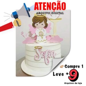 Arquivo de Corte Topo - Batizado Anjinha Camadas - 001