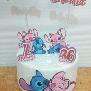 Arquivo de Corte Topo Bolo - Angel e Stitch
