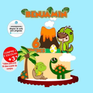 Arquivo de Corte Topo Bolo Bebê Dinossauro