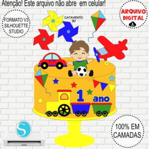 Arquivo de Corte Topo Bolo Brinquedos Menino em Camadas #874
